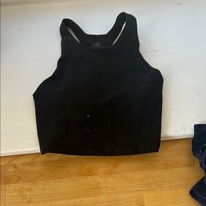 Black Sleeveless Crop Top